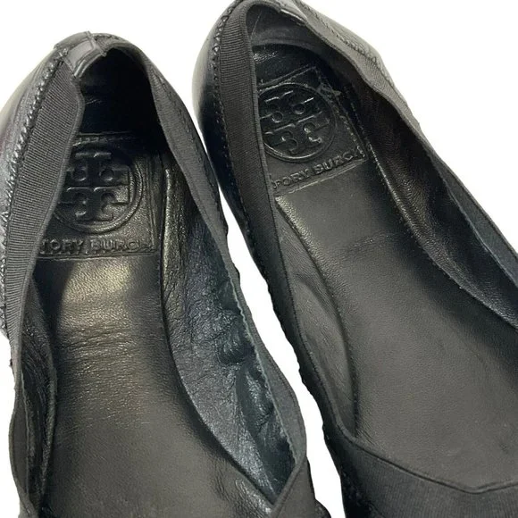 Tory Burch Shoes Womens Size 7.5 Black Caroline Mestico Slipper Soft Calf Flat - Picture 8 of 16